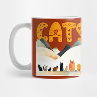 "CATS" - Rising Above A Row Of Cats Mug